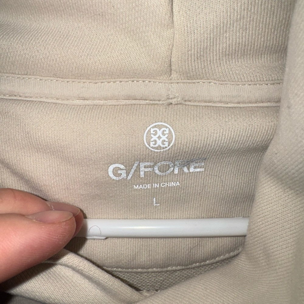 G/FORE Cream Hoodie with Red Emblem - Picture 3 of 3
